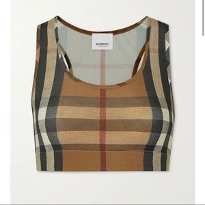 Burberry Check Stretch Jersey Crop Top